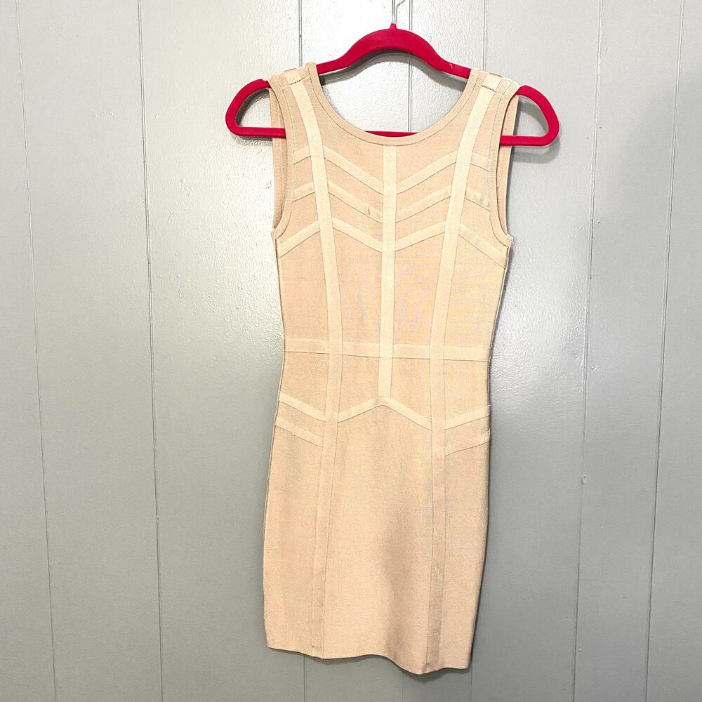 Bebe Rose Dust Sleeveless Open Back Bandage Bodycon Party Mini Dress XS